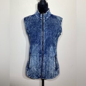 Liverpool Jeans Company Acid Wash Quilted Jean Vest Size Medium